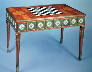 Sevres games table with porcelain plaques inset, 1775
